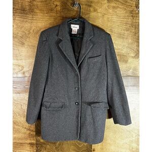 Women Worthington Wool Blend Blazer Lined Grey Size 12T‎
